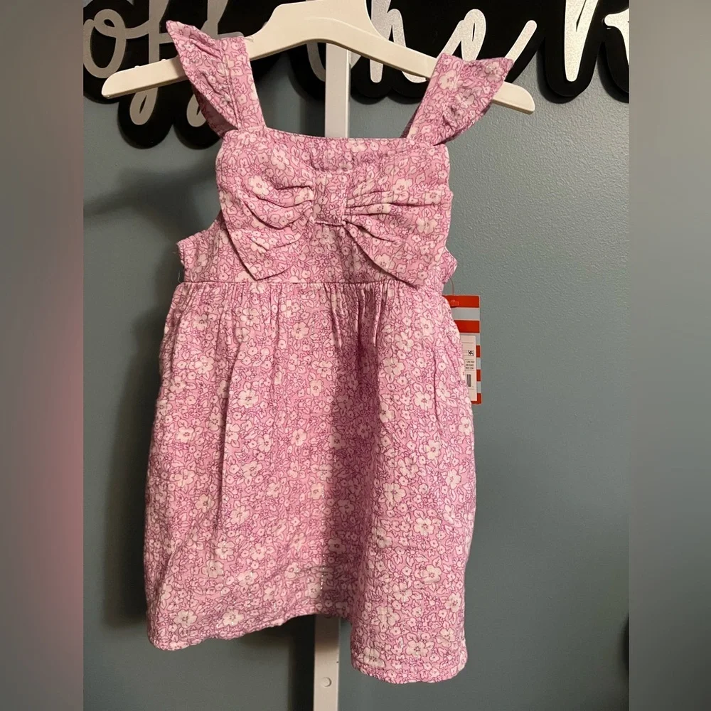 Cat & Jack Pink Tank Floral Dress With Diaper Cover. NWT 18 months